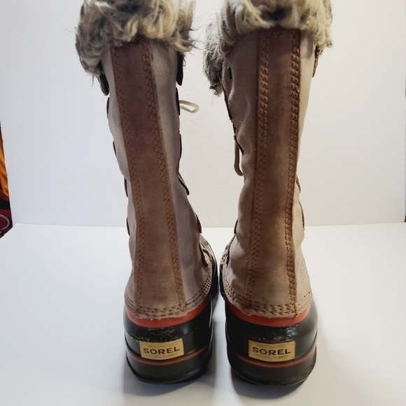 Sorel Joan of Arctic Waterproof Faux Fur Brown Lace Up Tall Boots size 8 - Picture 4 of 16